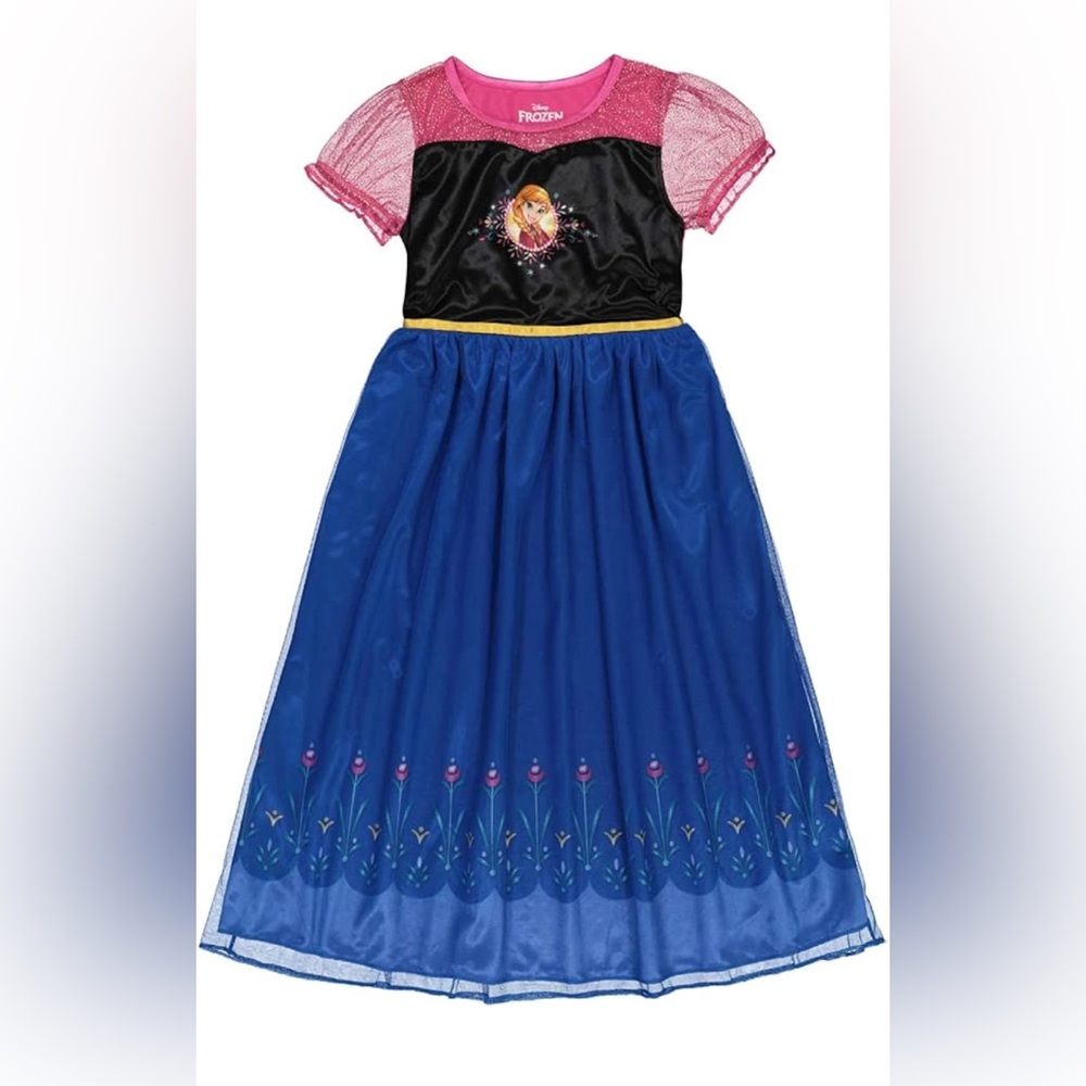 Disney Girls' Frozen Fantasy Gown Nightgown, HAPPY ANNA size 3T or 4T
